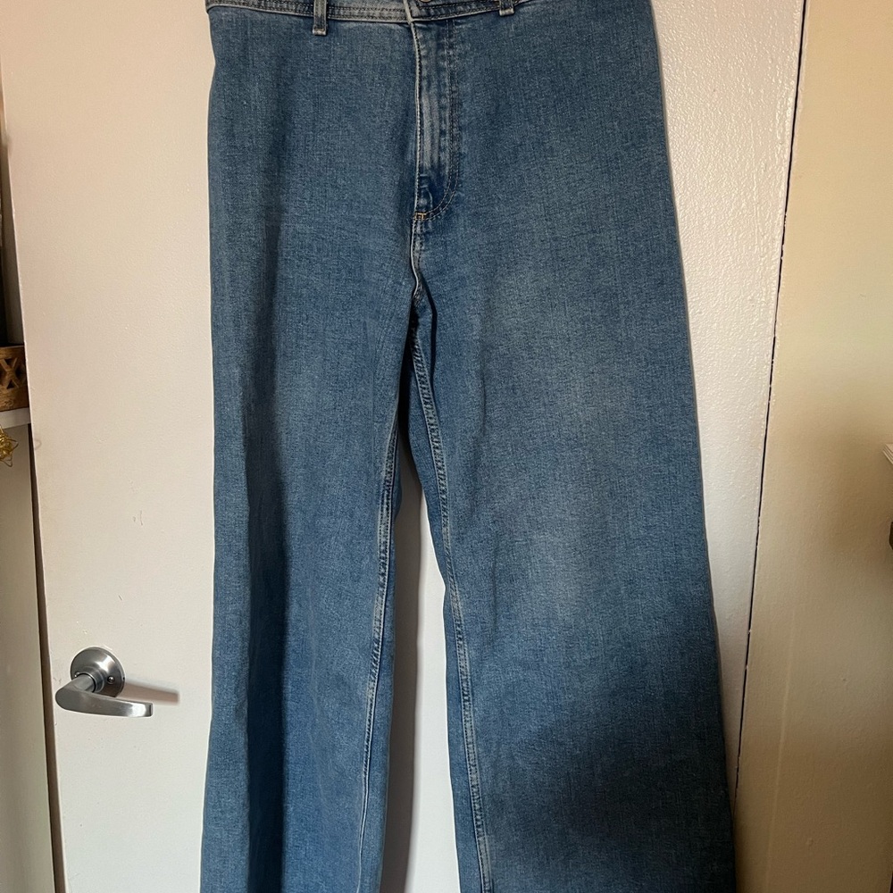 Zara Relaxed Fit Wide Leg Blue Women’s Jeans